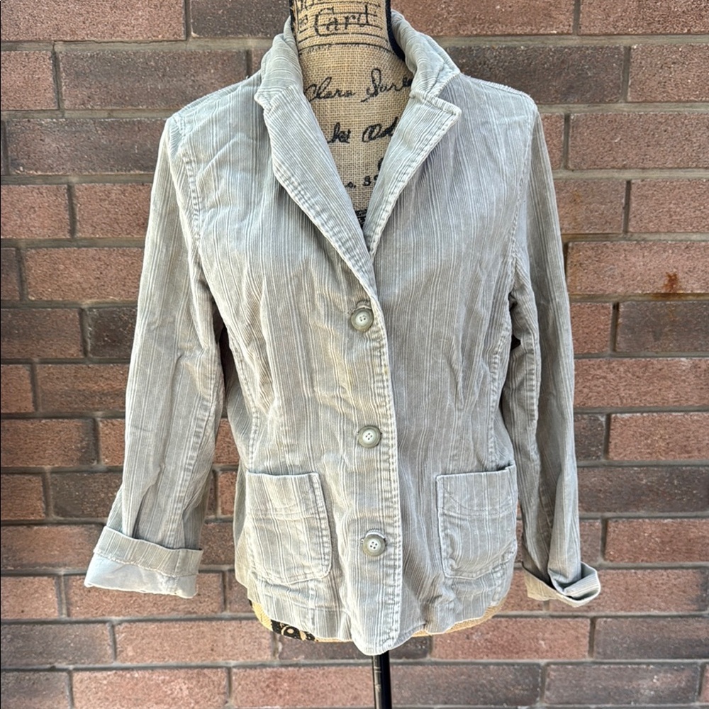 Sonoma Gray Corduroy Blazer with Classic Lapel Collar size Large - Picture 1 of 9